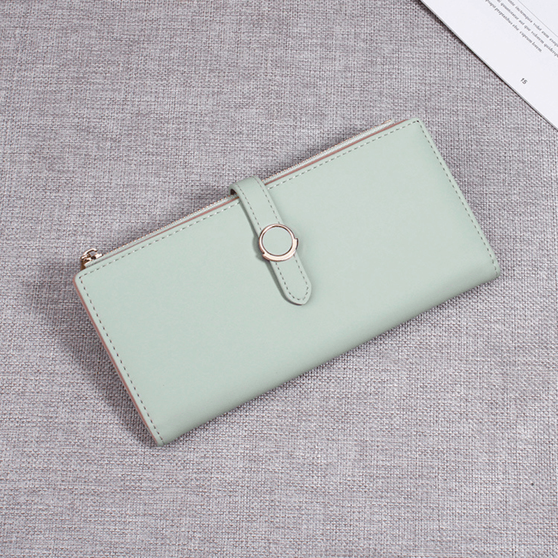 Women Faux Leather Double Fold Fashion Purse Card Holder - MRSLM