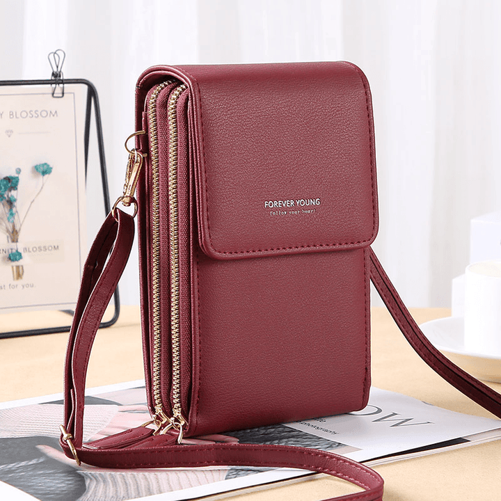 Women 6.5 Inch Touch Screen Bag RFID Clutch Bag Card Bag Large Capacity Multi-Pocket Crossbody Phone Bag - MRSLM