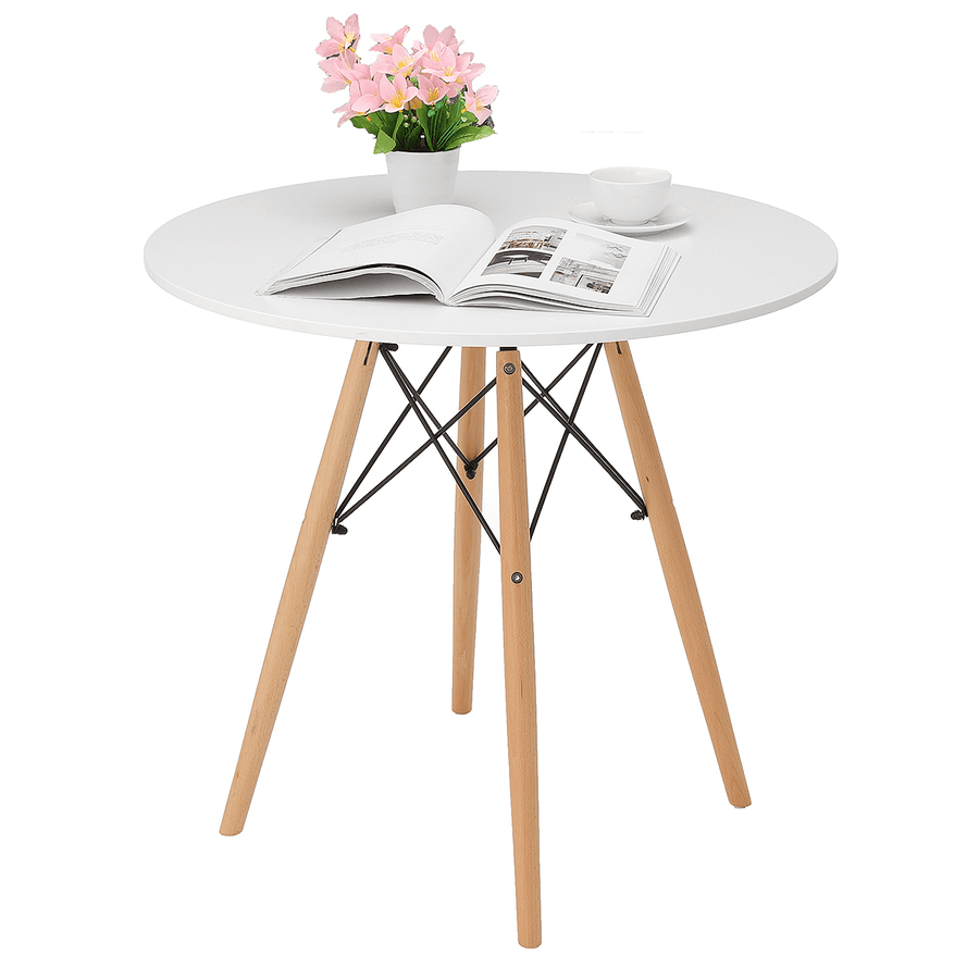 Eames round Table Modern Coffee Dining Desk Wood Leg Afternoon Tea Table Laptop Desk - MRSLM