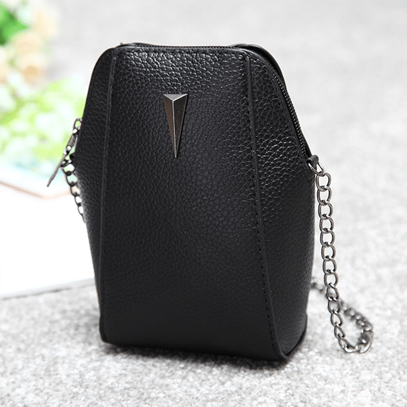 Woman PU Crocodile Pattern Chain Bag Phone Bag Clutch Bag Crossbody Bag - MRSLM