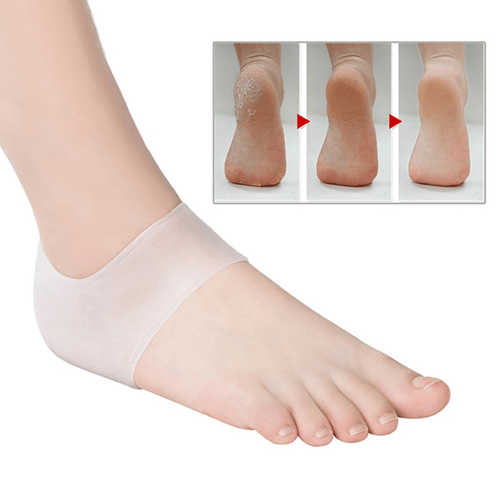 Men Women Silica Gel Heel Protector Elasticity Breathable Heel Pain Remover Full Foot Care - MRSLM