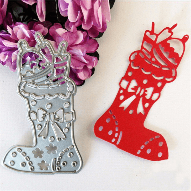 Christmas Socks Gift Template Cutting Dies Scrapbooking DIY Album Paper Cards Decoration - MRSLM