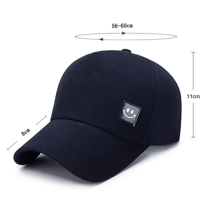 Unisex Canvas Smiling Face Sun Peaked Cap Outdoor Sport Trucker Caps for Men and Women - MRSLM