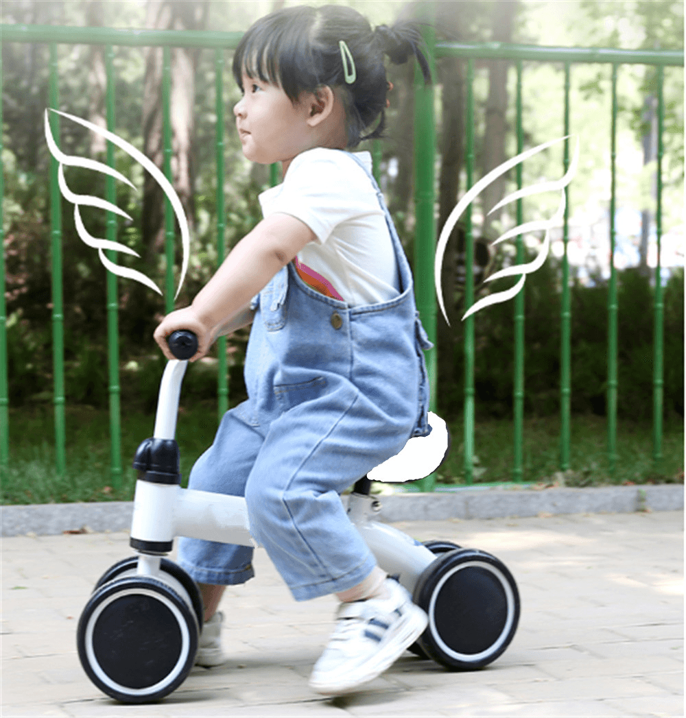 4 Wheel Kids Adjustable Tricycle Baby Toddler Balance Bike Push Scooter Walker Bicycle for Balance Training for 18 Mouths to 2/3/4/5 Year Old Boys&Girls Gifts - MRSLM