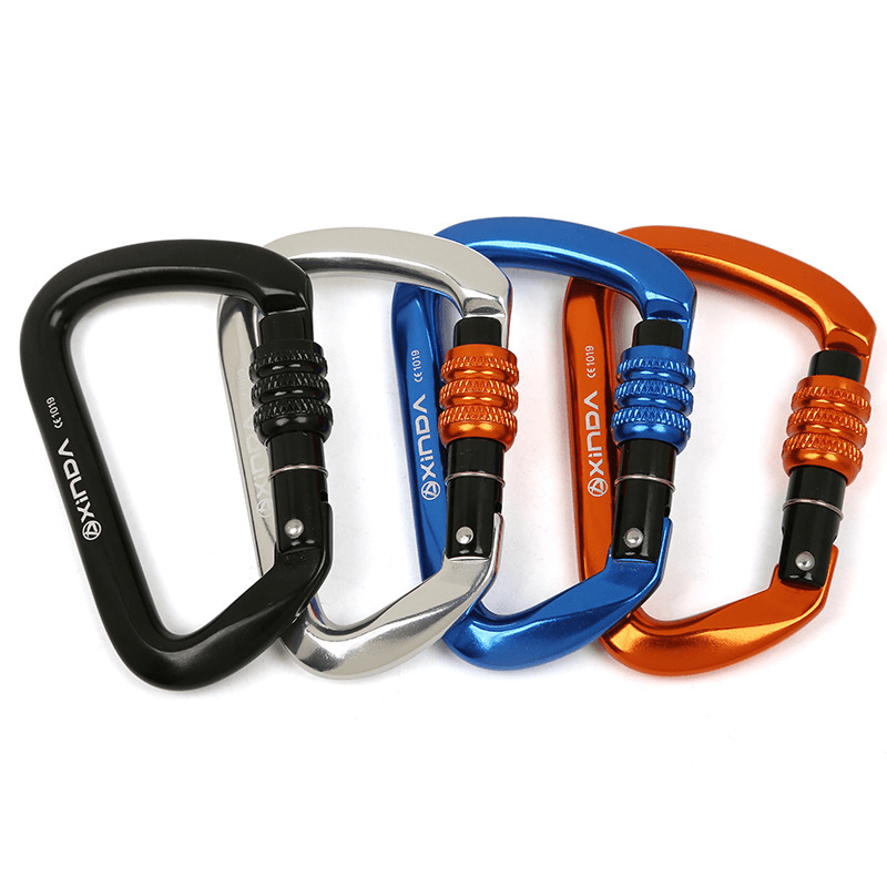 XINDA XD8121N 7075 Aviation Aluminum 2800Kg 800Kg Tension D-Ring Rock Climbing Carabiner Screw Lock - MRSLM