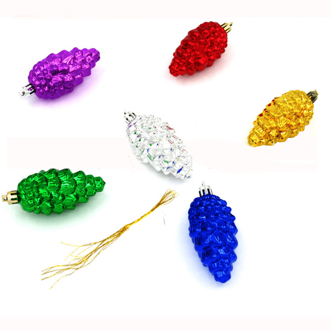 6Pcs Christams Xmas Tree Hanging Decoration Boots Stars Pine Cones - MRSLM