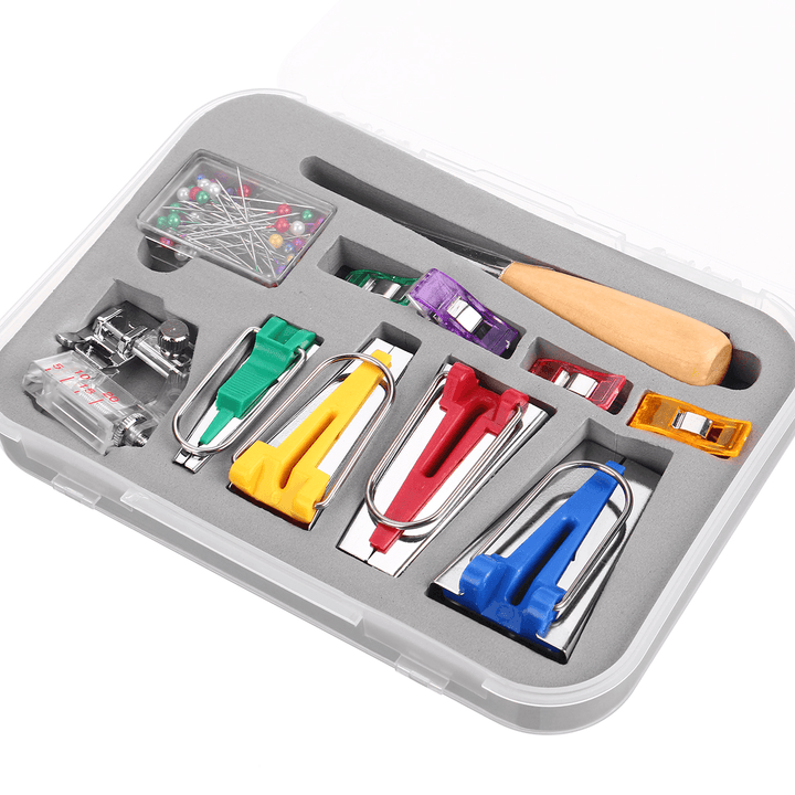 11 Piece Set DIY Home Patchwork Manual Pull Tube Tape Maker Kit Binder Tool for Sewing Craft - MRSLM