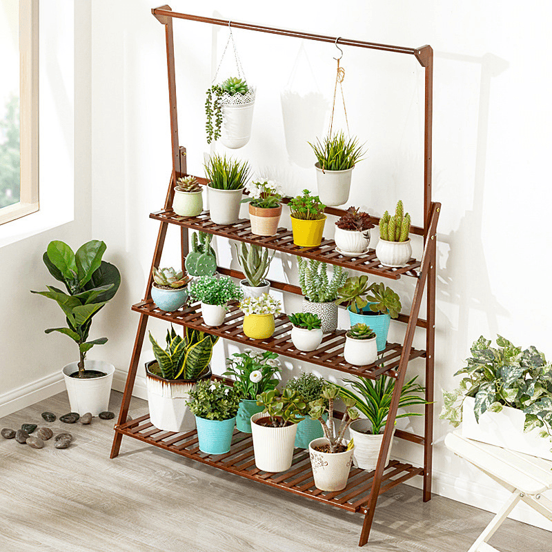 3-Layer Folding Flower Stand Floor Plant Stand for Home Office - MRSLM