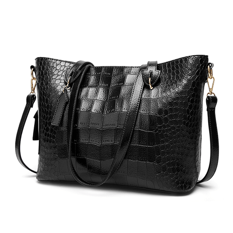 Women Crocodile Pattern Tote Handbag - MRSLM