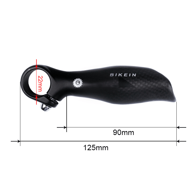 BIKEIN P21MH 22Mm Bicycle Short Handlebar 3K Matte Carbon Fiber Durable Comfortable Small Handle Mountain Bike Accessories - MRSLM