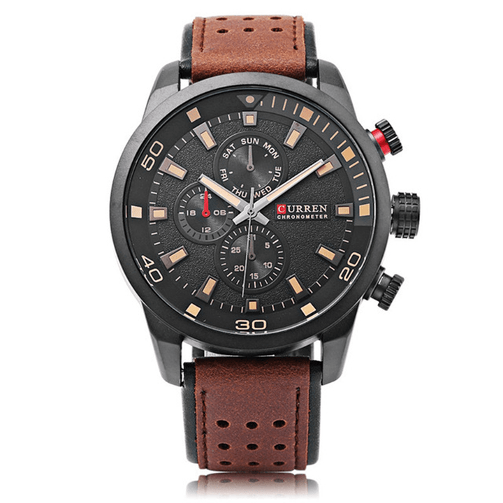 CURREN 8250 Luxury Leather Watch Band Fashion Casual Men Quartz Wrist Watch - MRSLM