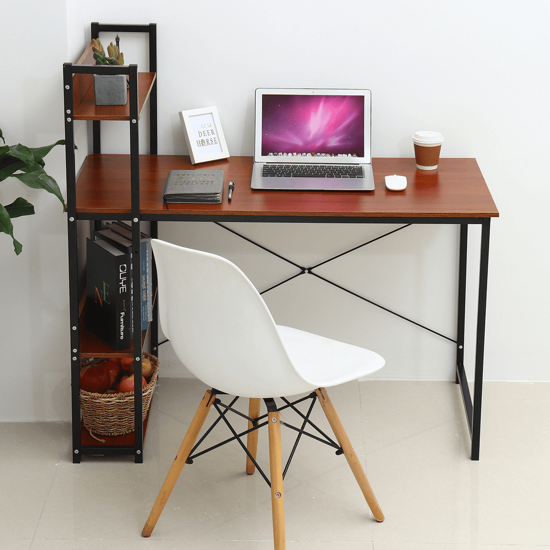 Computer Table Laptop Desk Stuednt Writing Study Desk Laptop Table Home Office Workstation with Book Shelf - MRSLM