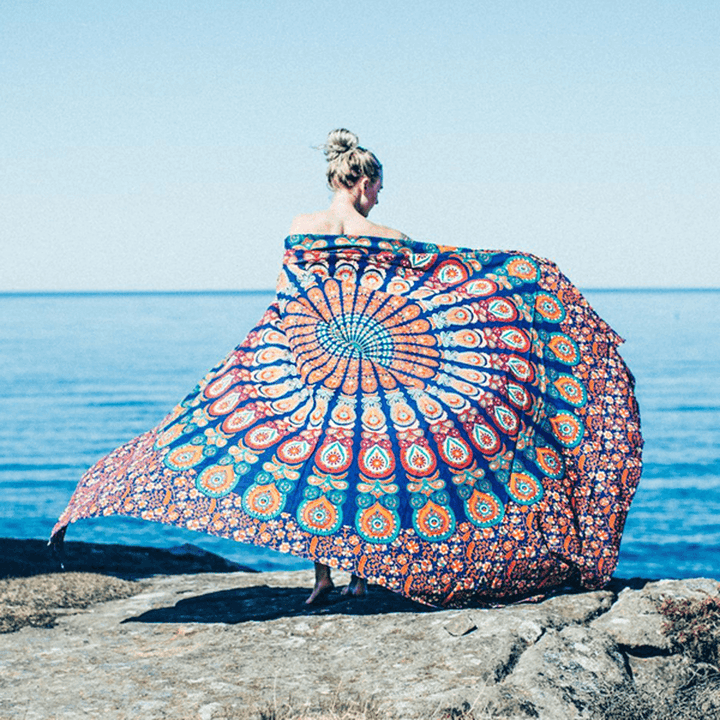 Honana WX-17 150X210Cm Bohemian Style Polyester Fiber Beach Shawl Mandala Rectangle Bed Sheet Tapestry - MRSLM