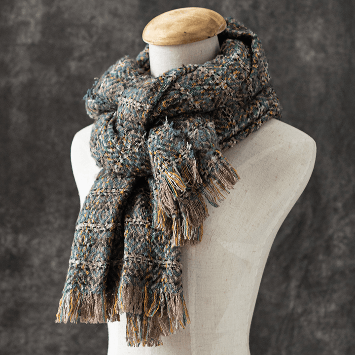 Women Scarf Shawl Wrap Buttoned Crochet Wrap with Ethnic Custom - MRSLM