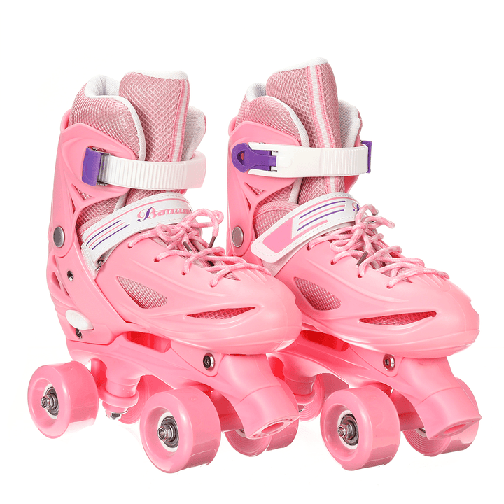 Kids Adjustable 4 Wheel Quad Roller Skates Boots Rollerblades for Childrens Adult - MRSLM