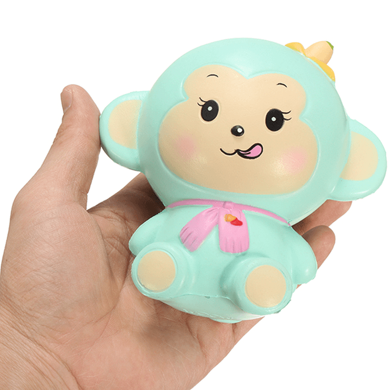 Woow Squishy Monkey Slow Rising 12Cm with Original Packaging Blue and Pink - MRSLM