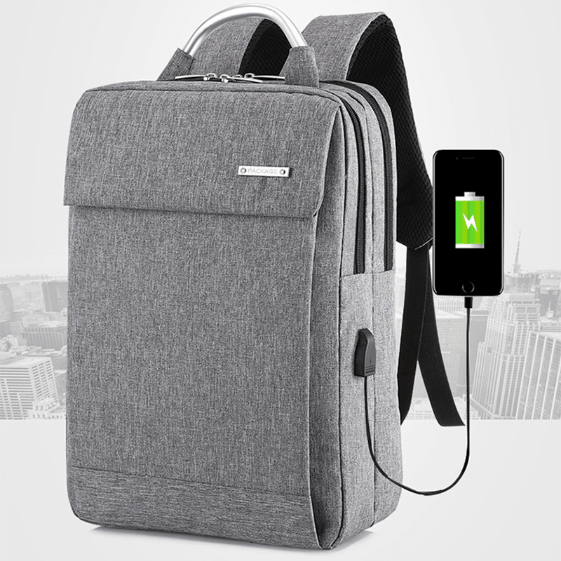 Men Casual Business Large Capacity Multifunctional Backpack with USB Charging Port - MRSLM