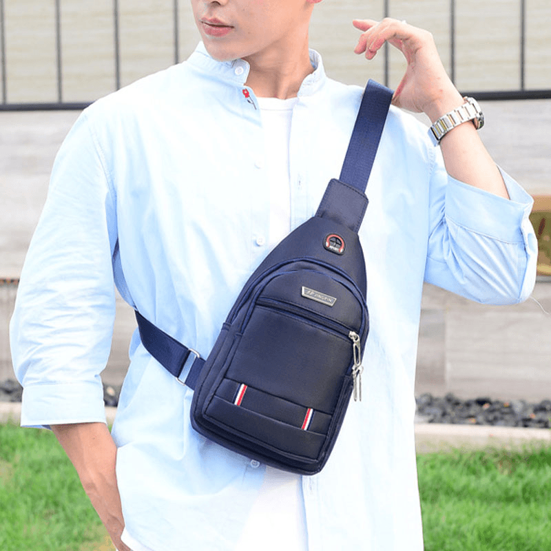 Men Nylon Waterproof Fashion Casual Outdoor Chest Bag Crossbody Bag - MRSLM