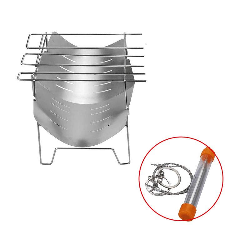 Portable Folding Barbecue Grill Stainless Steel Camping Stove for Outdoor Picnic Camping - MRSLM