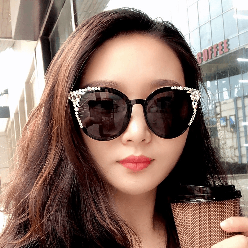 GM Sunglasses Female Big Frame Star Same Style Net Red Retro Korean Glasses - MRSLM