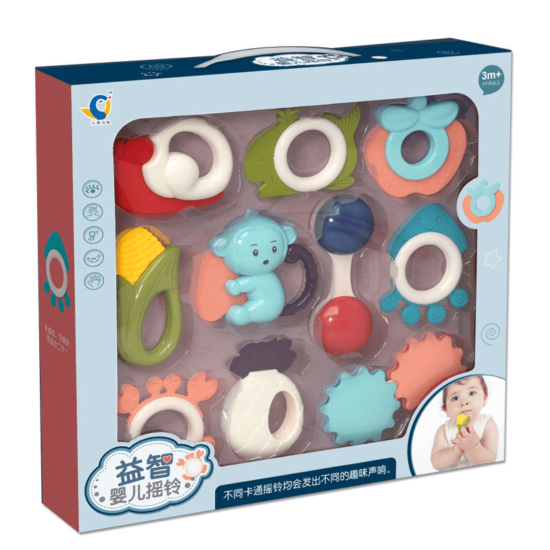 Baby Rattle 10 Piece Set, Hand Rattle Gift Box Set - MRSLM