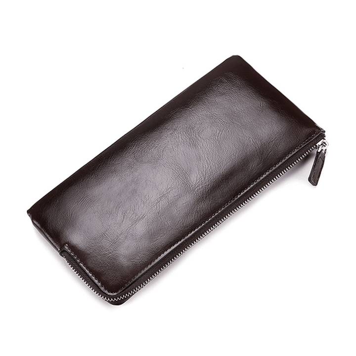 Men Genuine Leather Slim Multi-Function Long Wallet Card Hol - MRSLM