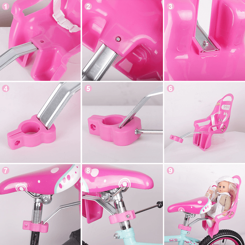 Baby Seat Stroller Decoration Children'S Bicycle Doll Back Seat Free Sticker Doll Back Seat Ourdoor - MRSLM