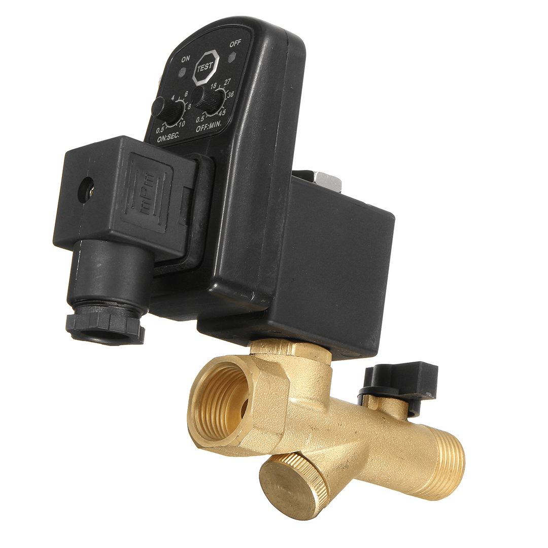 1/2" Automatic Electronic Drain Valve Electromagnetic Timed Air Compressed Electrotim Solenoid Valve - MRSLM