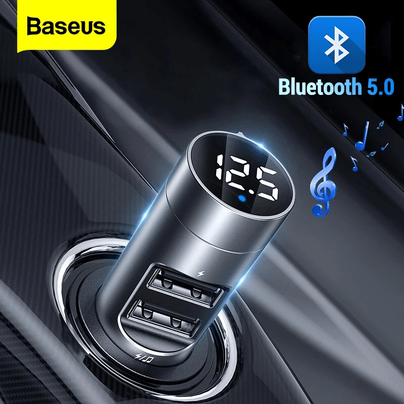 Baseus Energy Column Car Wireless MP3 Charger Bluetooth 5.0+5V3.1A + Baseus Energy Column Car Wireless MP3 Charger - MRSLM