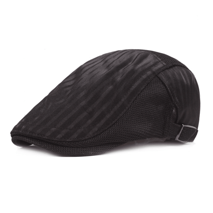 Cap for Men Ventilation Mesh Hood Youth Stripe Forward Hat Women'S Sun Protection Beret - MRSLM