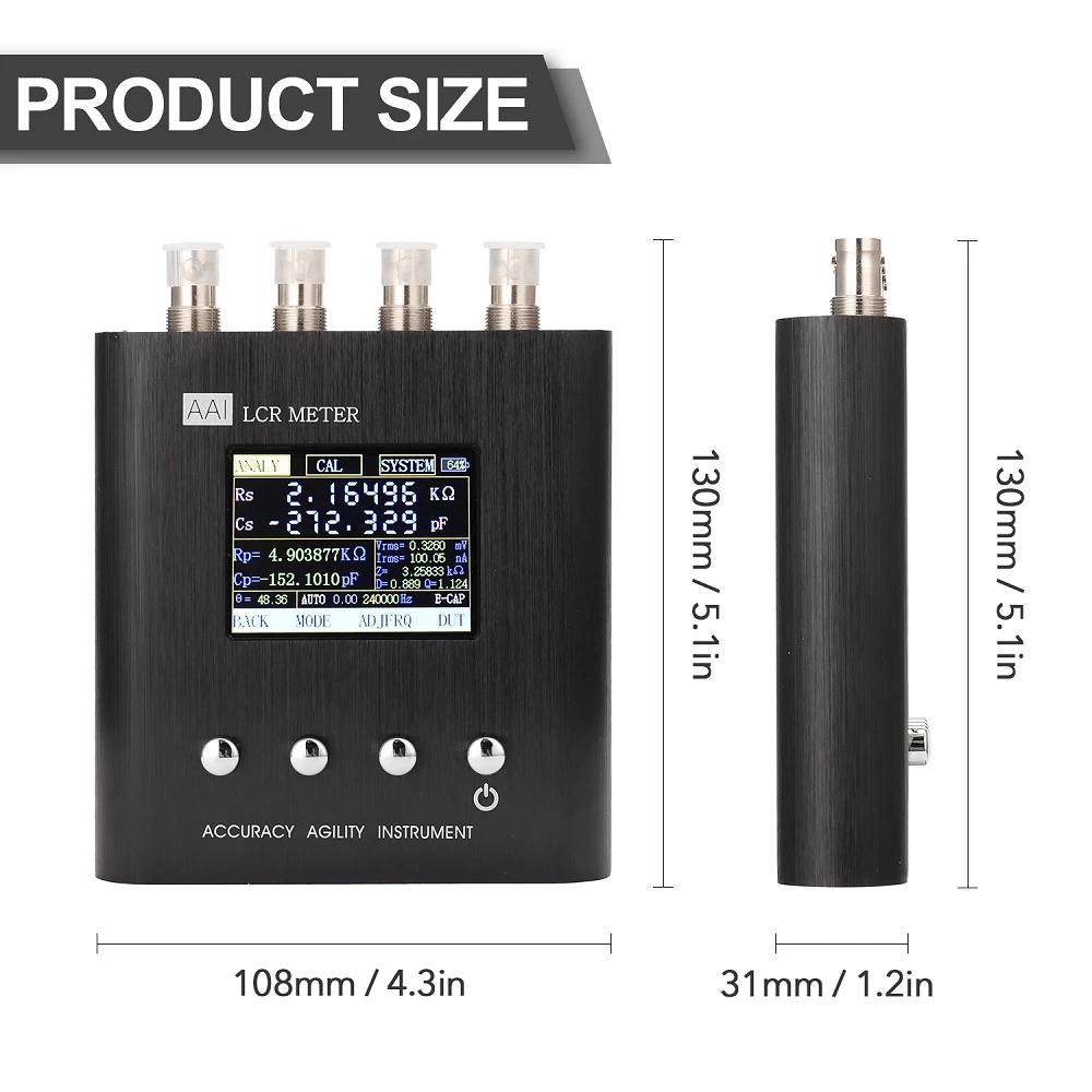 50Hz～100Khz-24 Frequency Handheld Impedance Tester Bridge LCR Digital Resistance Measurement Capacitance Adjustable Inductance - MRSLM