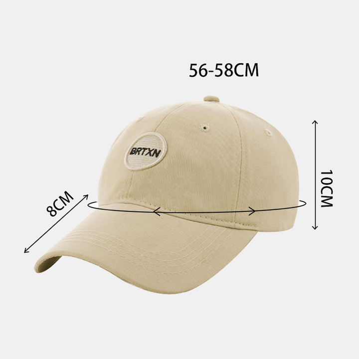 Unisex All-Match Cotton Letter round Label Embroidery Sunshade Baseball Cap - MRSLM