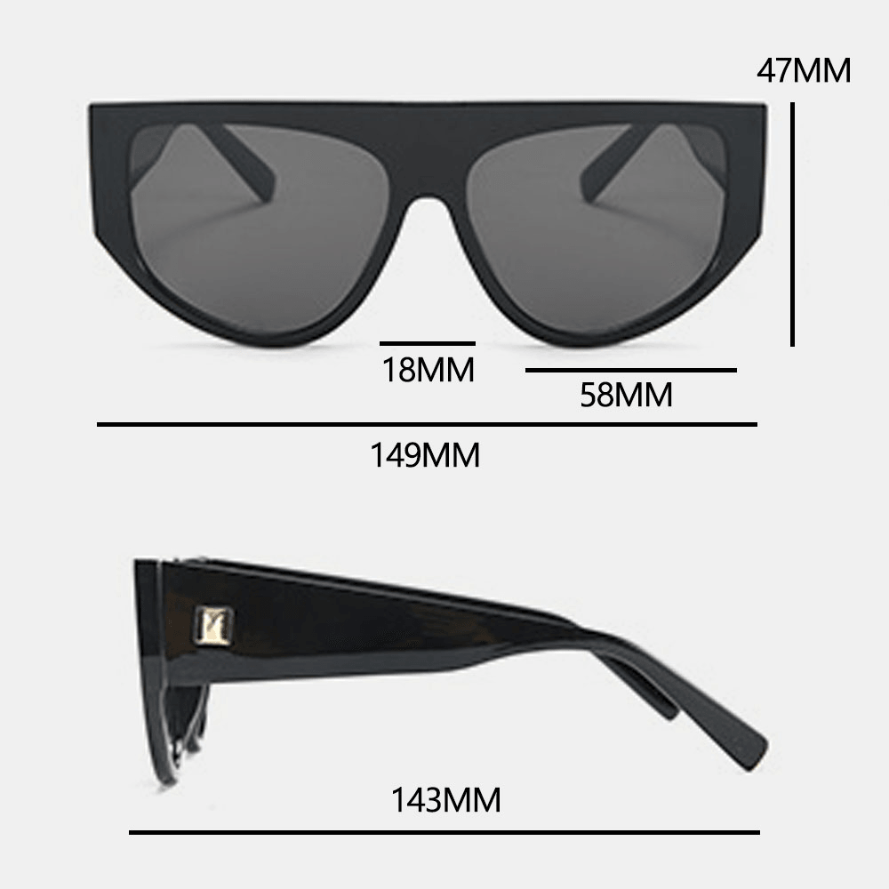 Unisex Wide-Leg Full Frame Sunglasses PC Frame UV Protection Casual Goggles - MRSLM