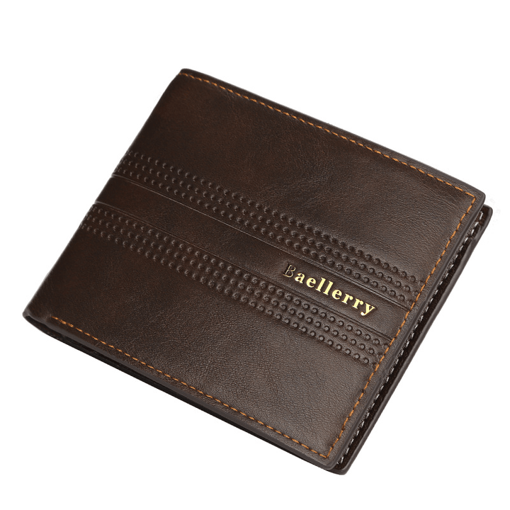 Baellerry Men Faux Leather Fashion Business Casual Wallet with 6 Card Slots - MRSLM