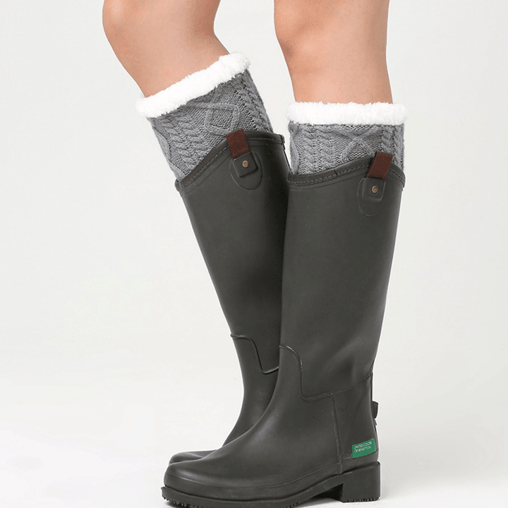 Unisex Winter plus Velvet Knee Ankle Calf Warmer Pads Socks - MRSLM