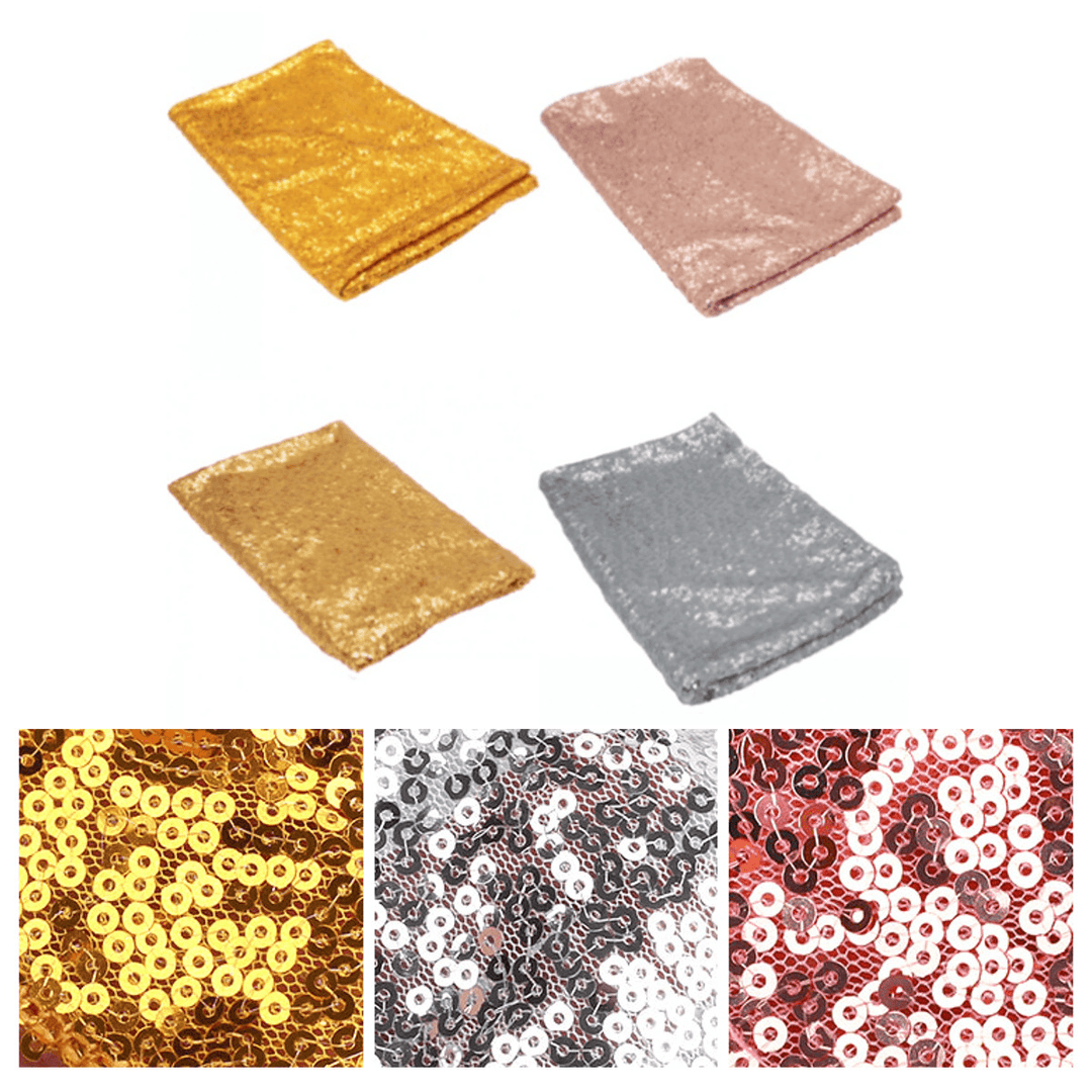 51''X20'' Gold Rose Sparkly Sequin Tablecloth Cover Banquet Wedding Party Decor - MRSLM