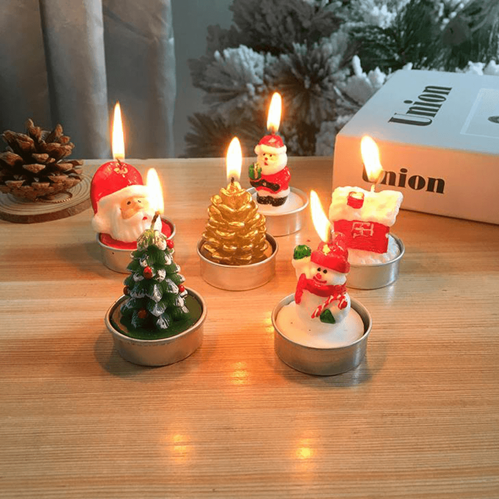 3Pcs 2020 Christmas Candles Santa House Snowman Christmas Tree Paraffin Candles Wedding Party Candles Decor Light - MRSLM