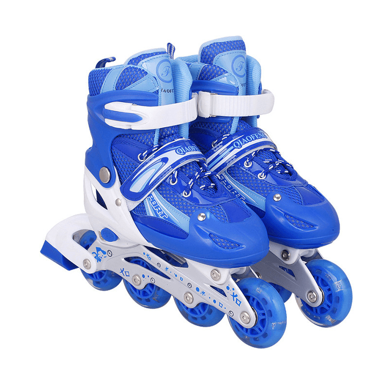 PVC Children'S Adult Skates Adjustable Safe and Durable Flashing Wheels Skating Shoes Gift for Boys and Girls - MRSLM