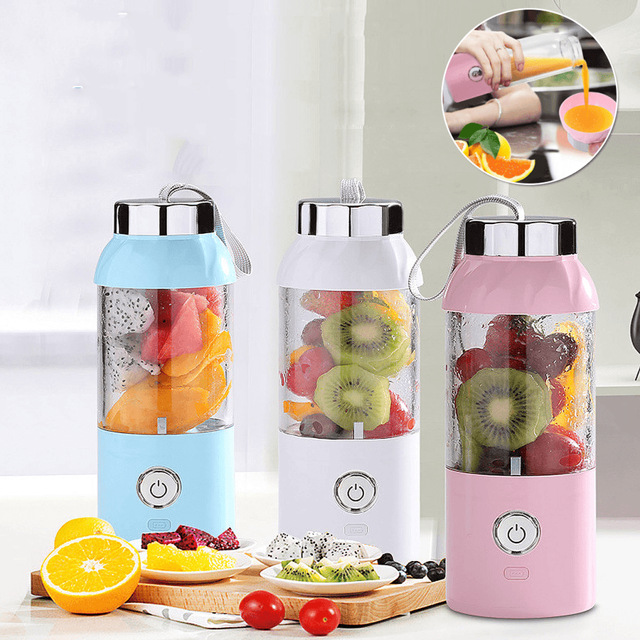 500ML Portable Juice Bottle Maker Cup Electrical USB Rechargeable Blender Travel for Kitchen Tool - MRSLM