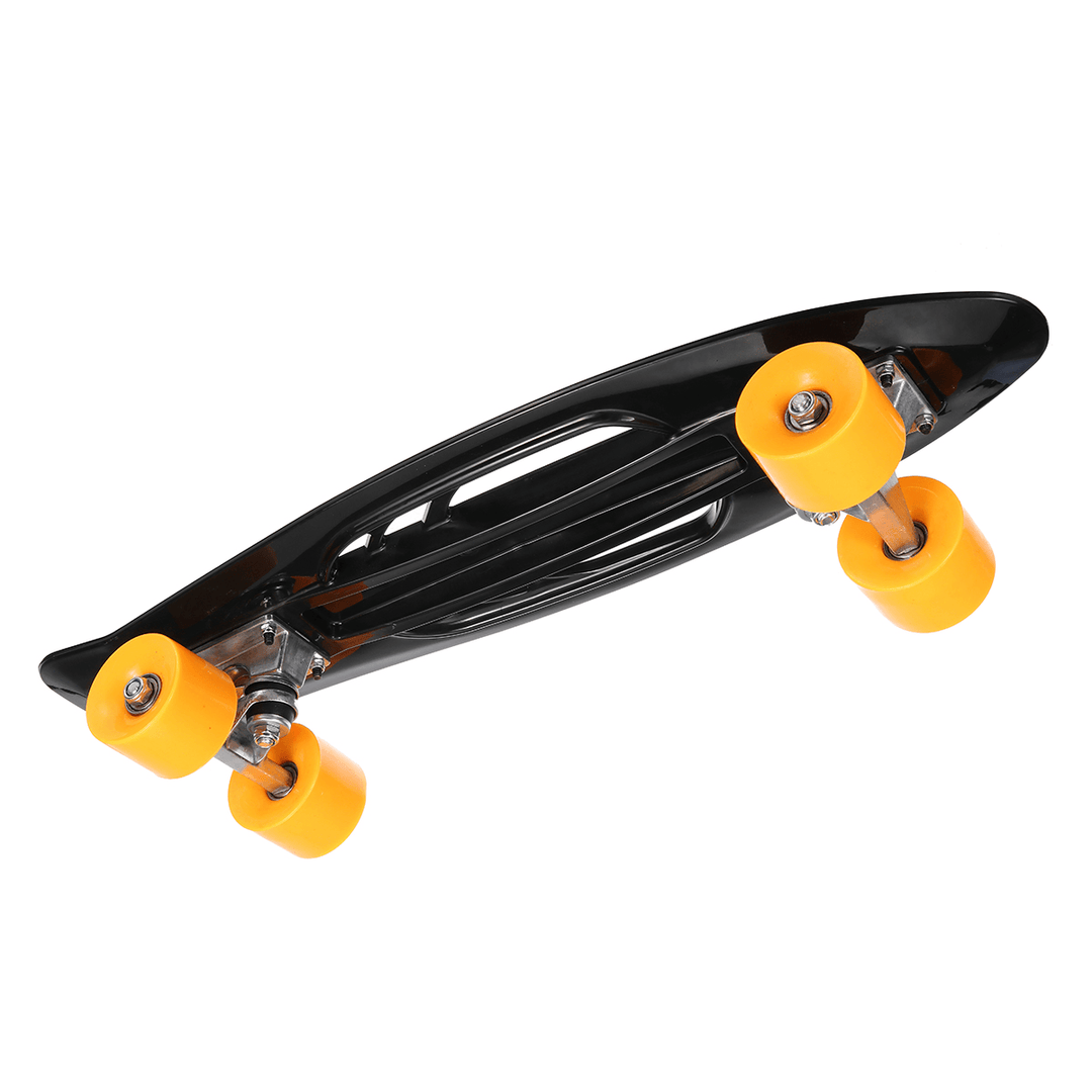 22Inch Unisex Children Adults Skateboards Hollow Design Skate Board Deck Strong Pulley Wheel High Elastic Shock Absorption PU Longboard - MRSLM