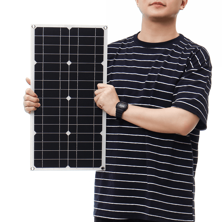 100W 18V Mono Solar Panel USB 12V/5V DC Monocrystalline Flexible Solar Charger for Car RV Boat Battery Charger Waterproof - MRSLM