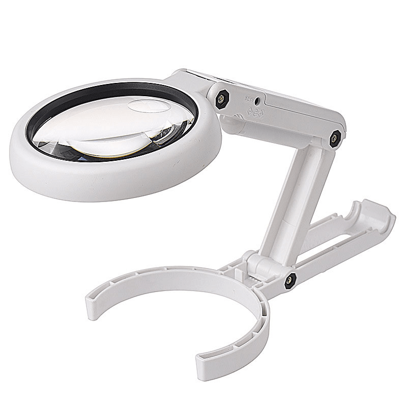 5X 10X USB 8 LED Lights Handheld Stand Desktop Reading Magnifier - MRSLM