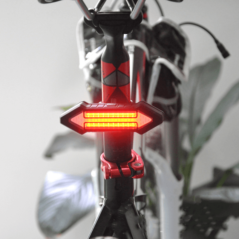 BIKIGHT Intelligent Remote Control Bicycle Light LED Warning Laser Steel Ring Tail Lights - MRSLM