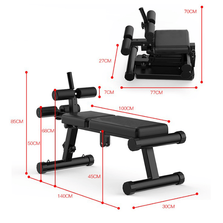 Miking Folding Sit up Bench Abdominal Muscle Board Multifunctional Dumbbell Bench 5 Height Adjustable Fitness Gym Home Exercise - MRSLM