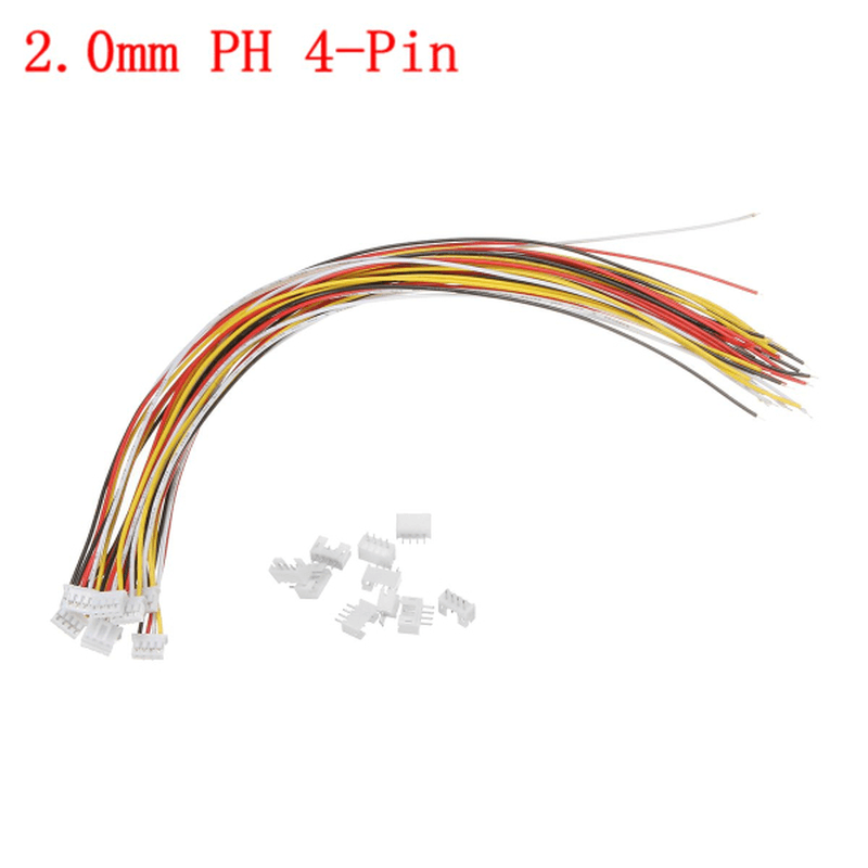 Excellway® 10 Sets Mini JST 2.0Mm PH 4Pin 26AWG Male Female Connector Plug Wire Cables 300Mm - MRSLM