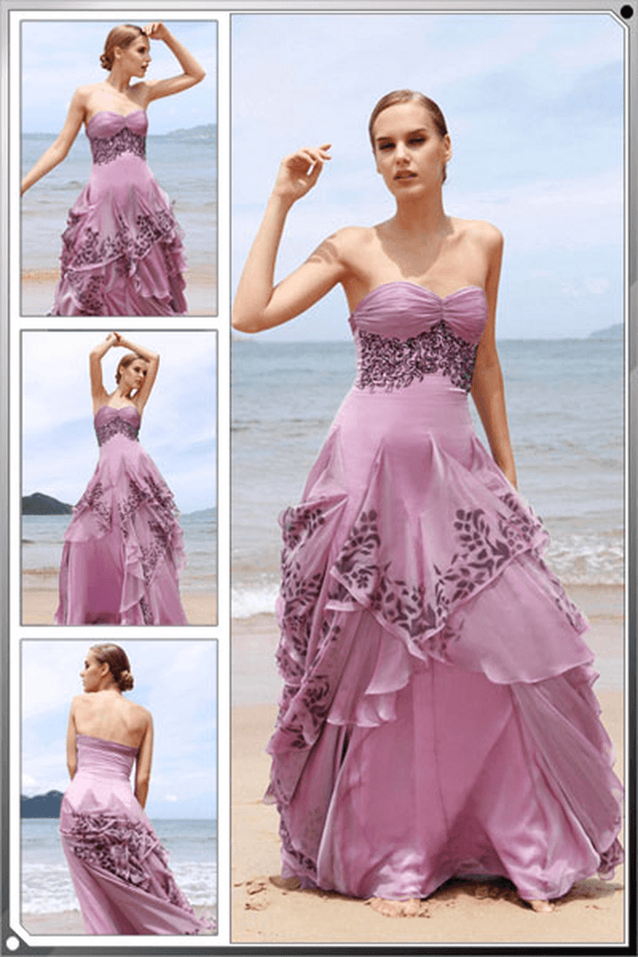 A-Line Sweetheart Floor Length Sleeveless Beaded Evening Dresses Formal Dresses - MRSLM