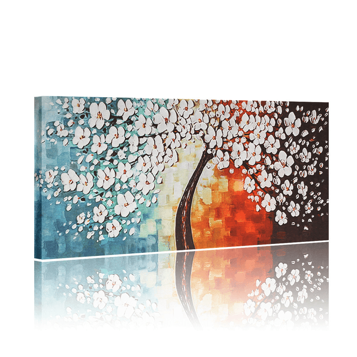 White Plum Flower Tree Oil Paintings Unframed Canvas Print Wall Art Picture Home Decorations - MRSLM