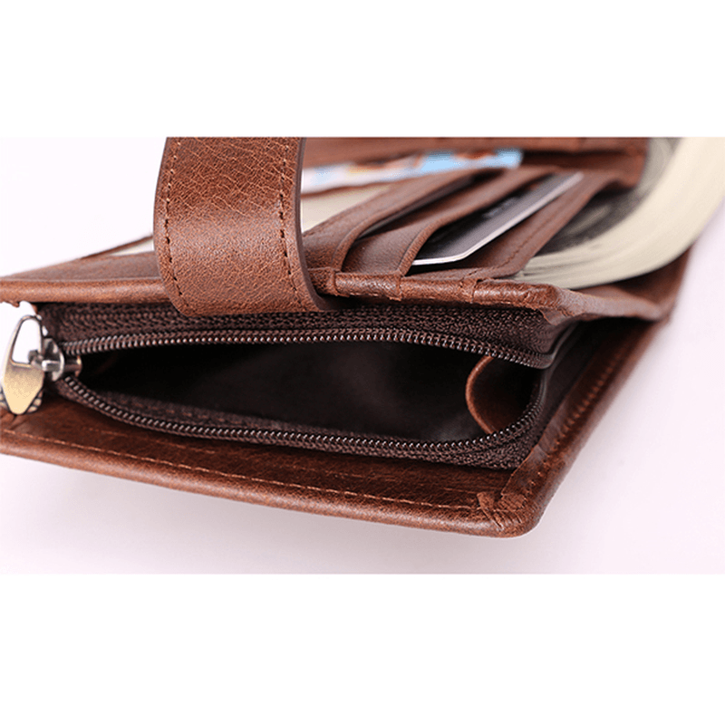 RFID Antimagnetic Genuine Leather 12 Card Slots Wallet - MRSLM