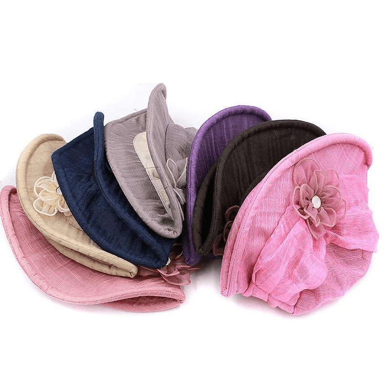 Women Chiffon Breathable UV Protection Bucket Cap - MRSLM