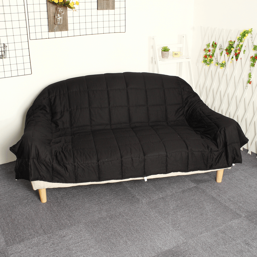 120X180Cm Black Grey Weighted Blanket Cotton 7/9/11.5Kg Heavy Sensory Relax Blankets - MRSLM